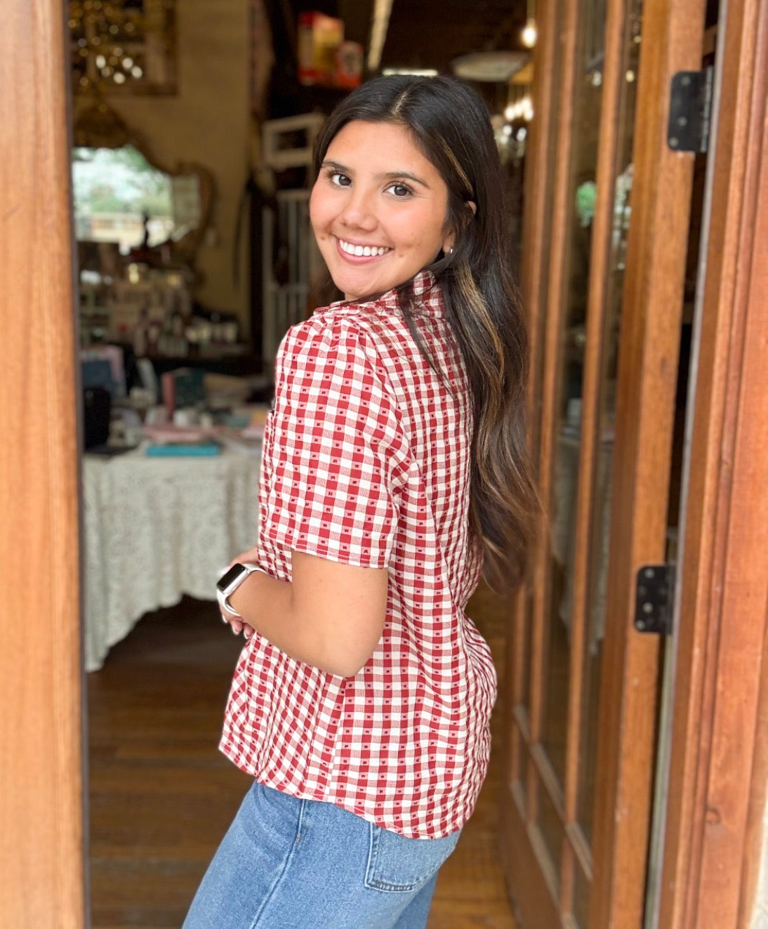 Blouse - Gingham Button Down