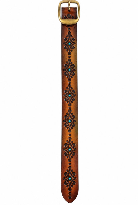 Belt - Brighton Dark Brown Turquoise