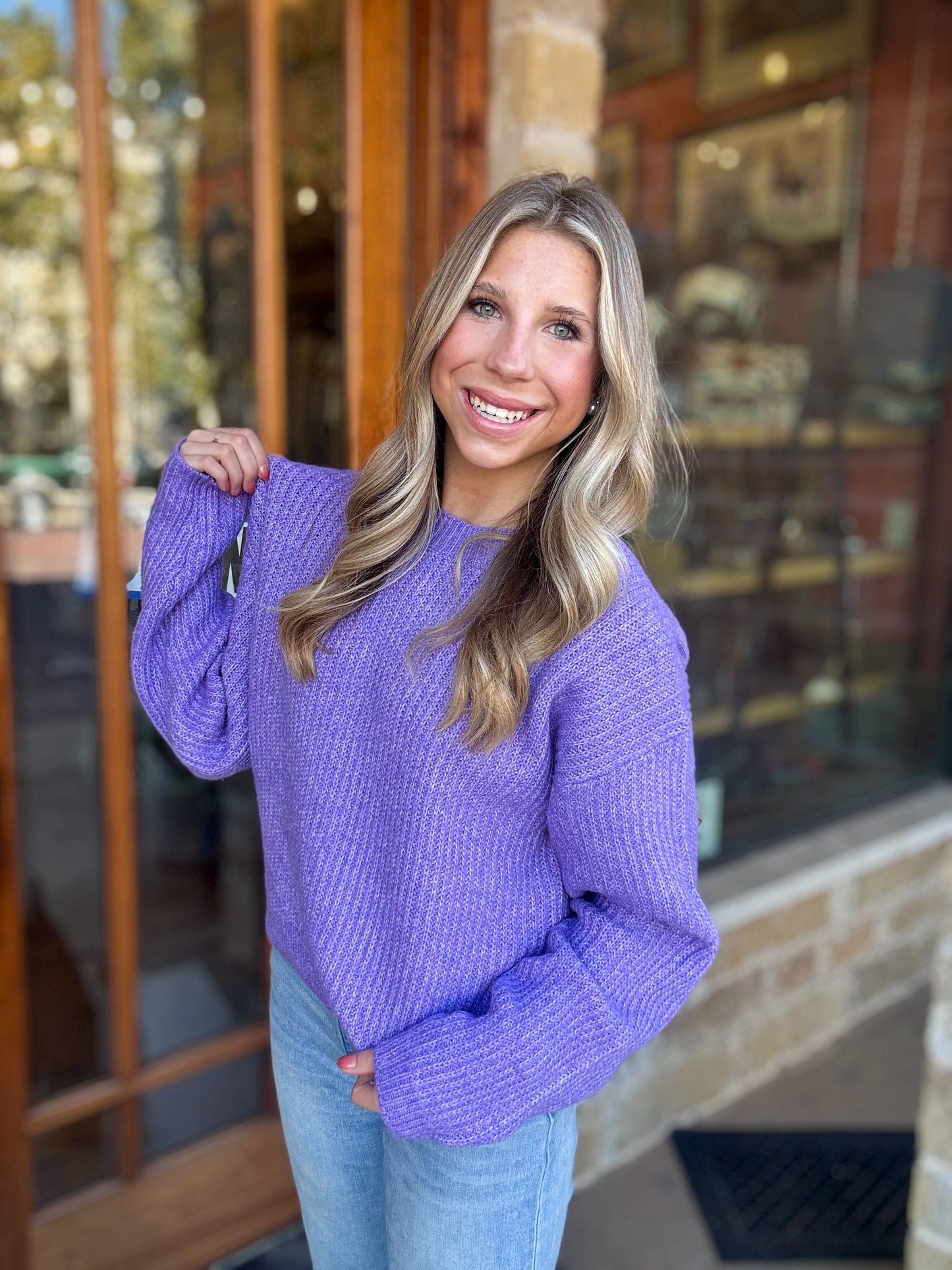 Tops | Sweater Ribbed Crew Neck