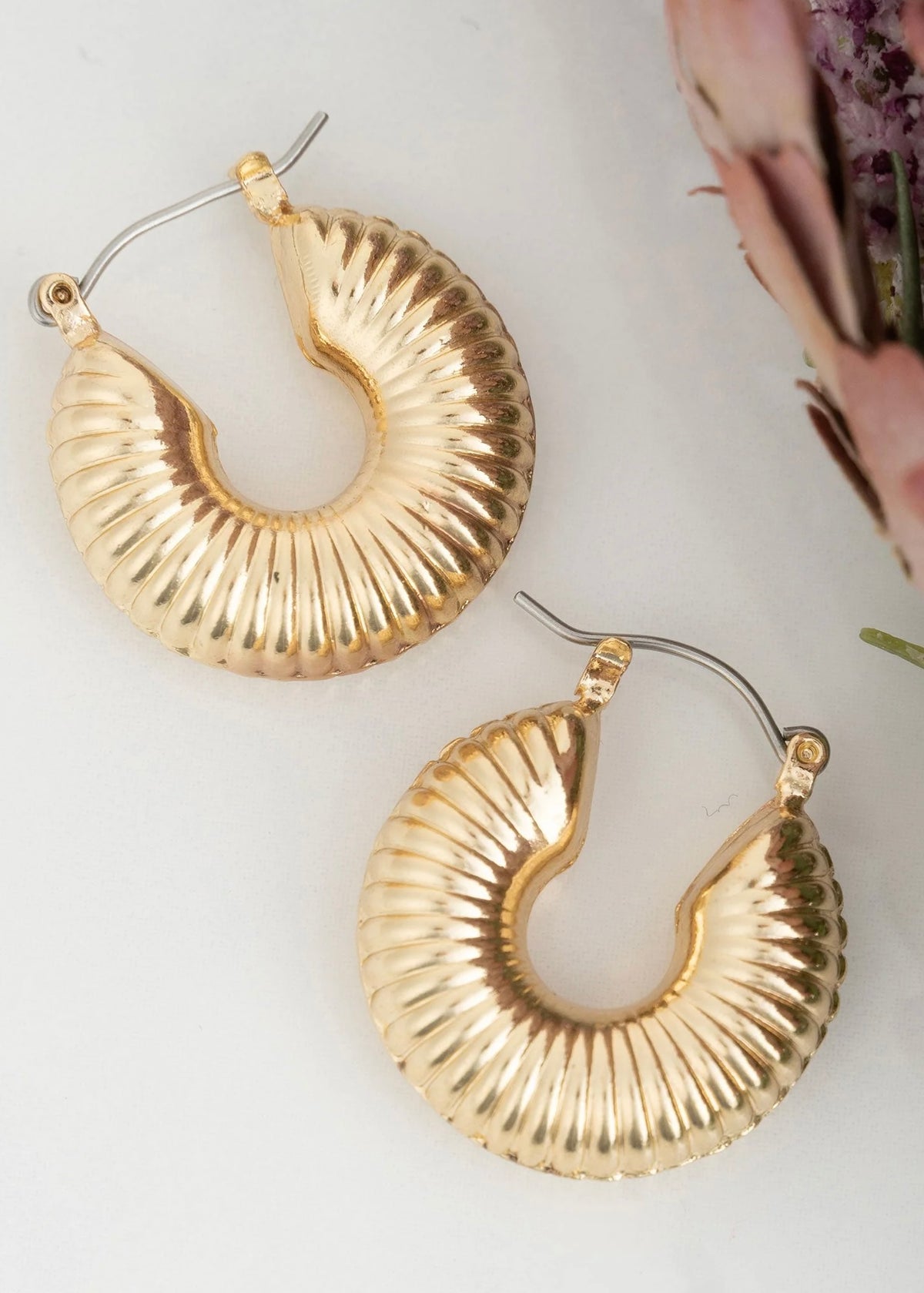 Earrings | Chunky Textured Hoop Earrings