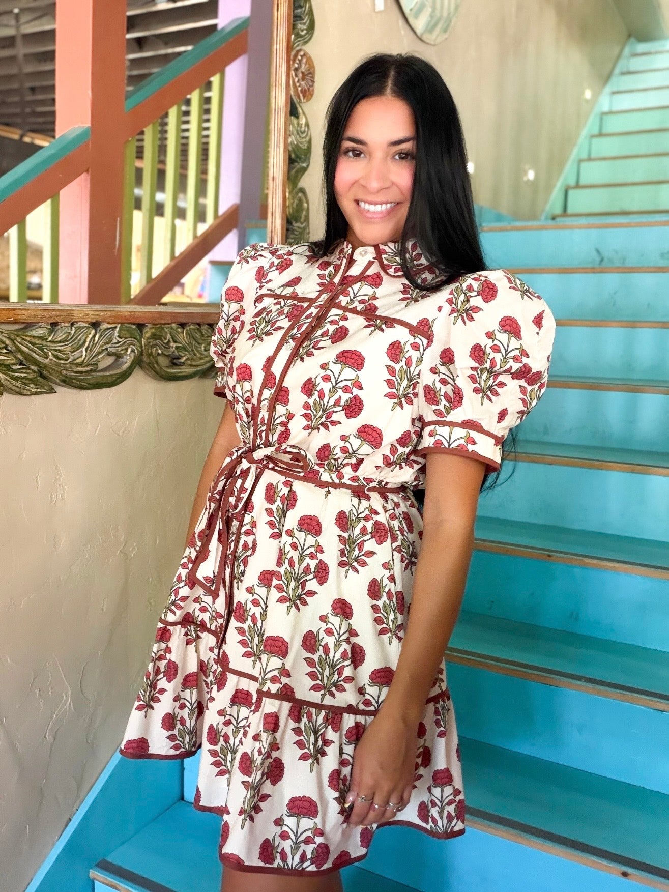 Dress - Jodifl Crimson Bloom Midi