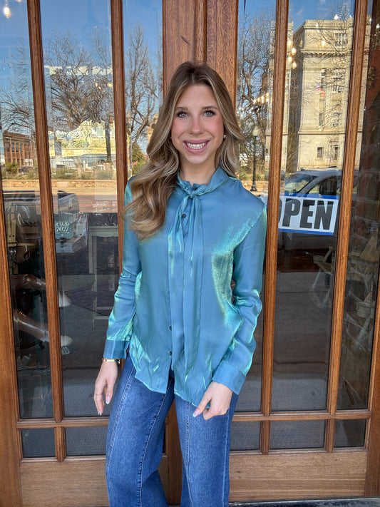 Belle Glacier Metallic Blouse