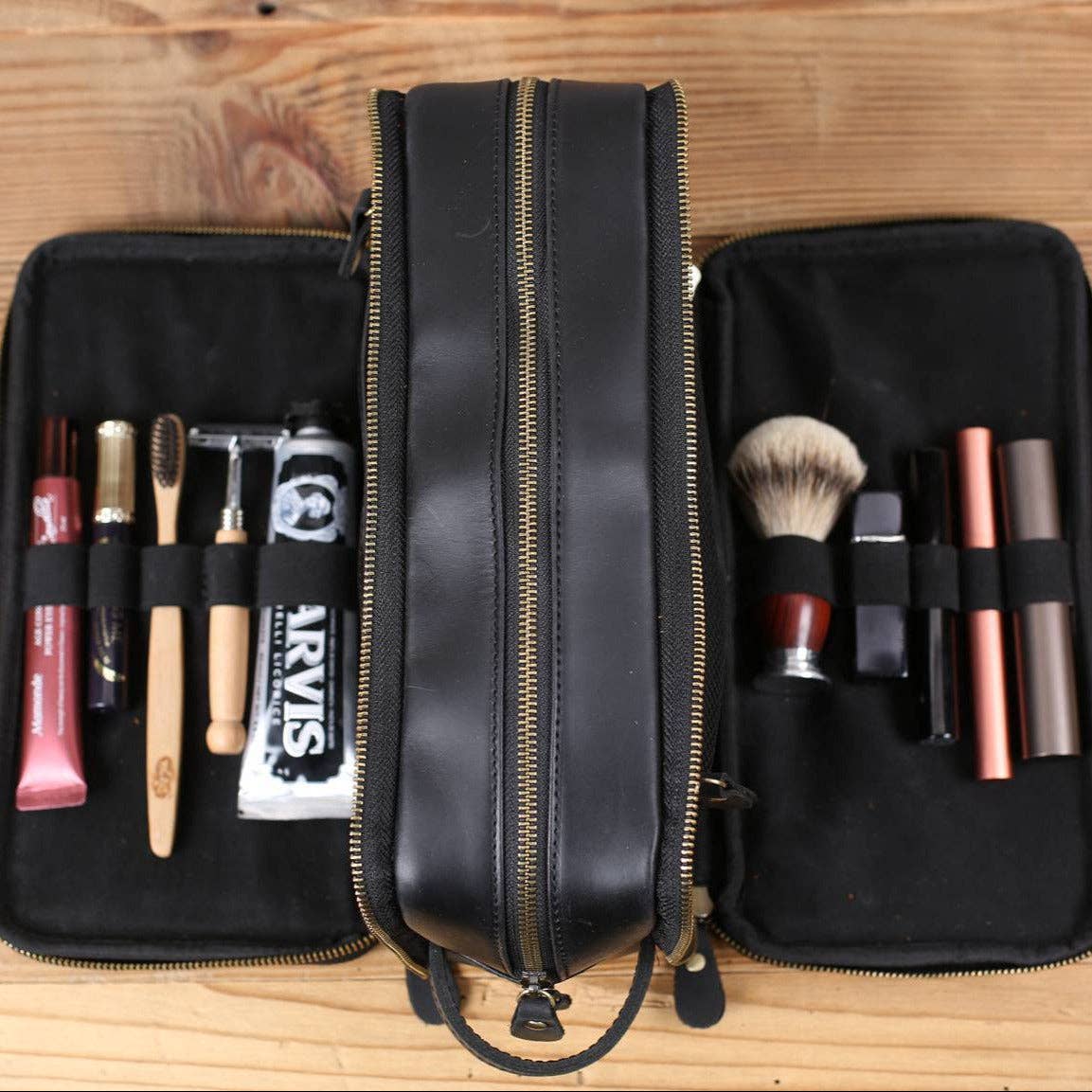 Groomsmen Gift Personalized Leather Toiletry Bag