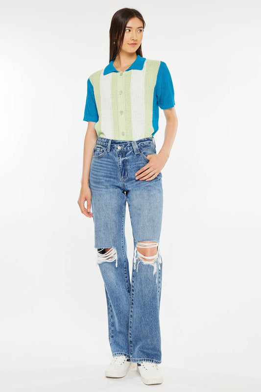 Bottoms | KanCan Jeans High Rise 90's Criss Cross Striaght