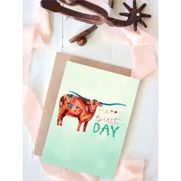 Card | Happy Birthday Texas Longhorns Cattle Birthday For Her