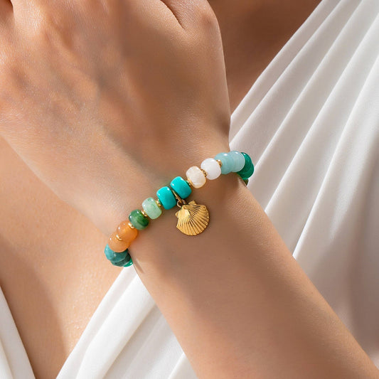 Bracelet - Earth Tone Beaded Shell