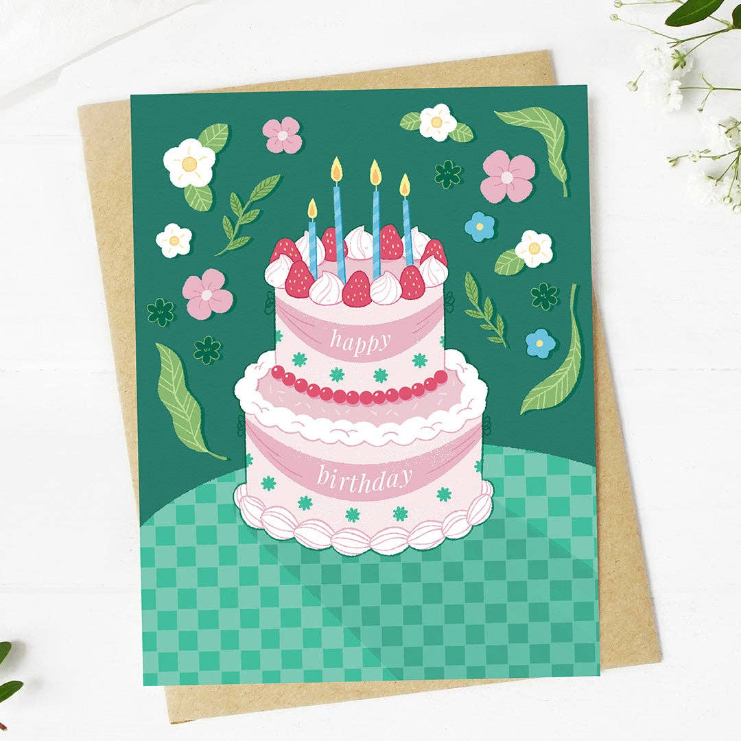 Birthday Card - Elegant Birthday Cake Party