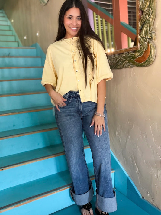 Vervet Jeans - Kris High Rise Cuffed Baggy