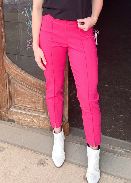 Bottoms | Thin Her Magenta Ankle Pant