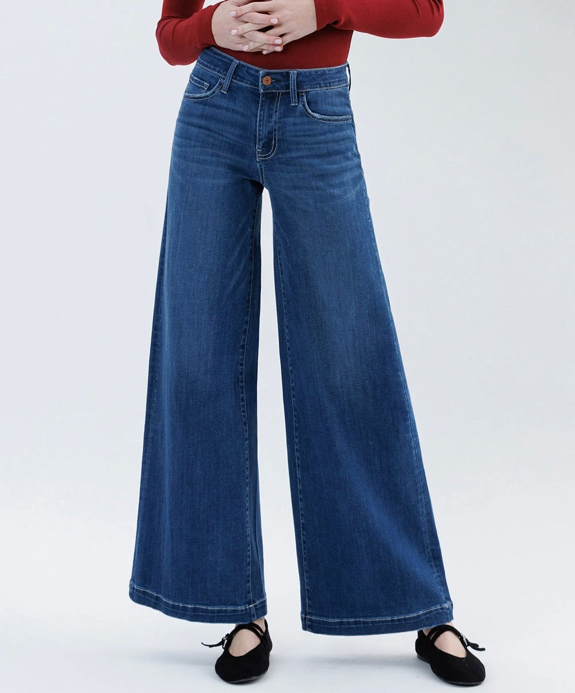 Jeans - Vervet Mid Rise Wide Leg Palazzo