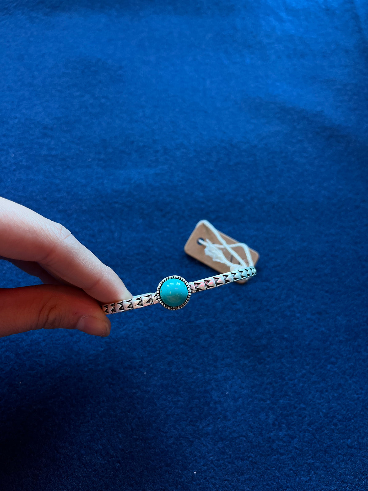 Bracelets | Cuff Bracelet with Turquoise Middle Pendant