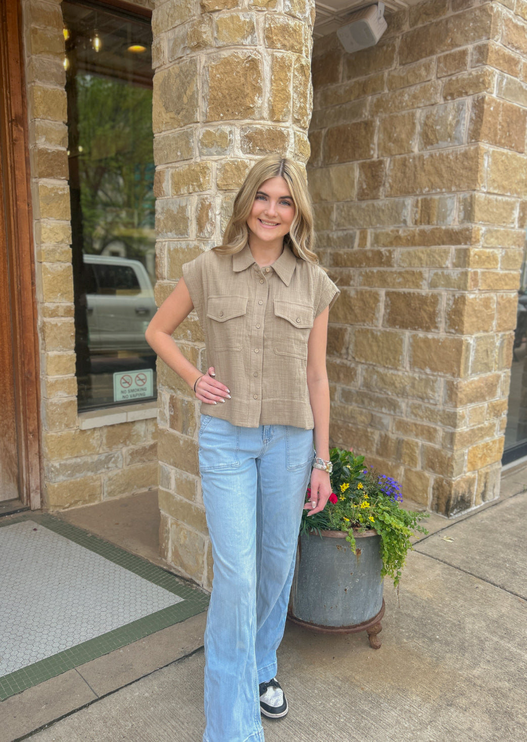 Cotton Gauze Button Down Shirt