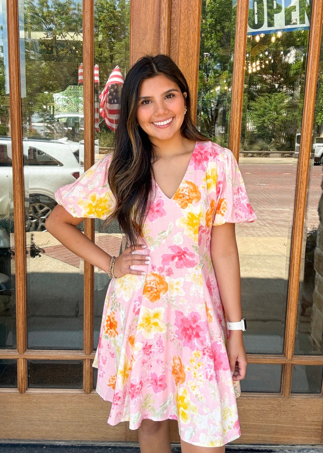 Dress - Soft Pink Floral Mini
