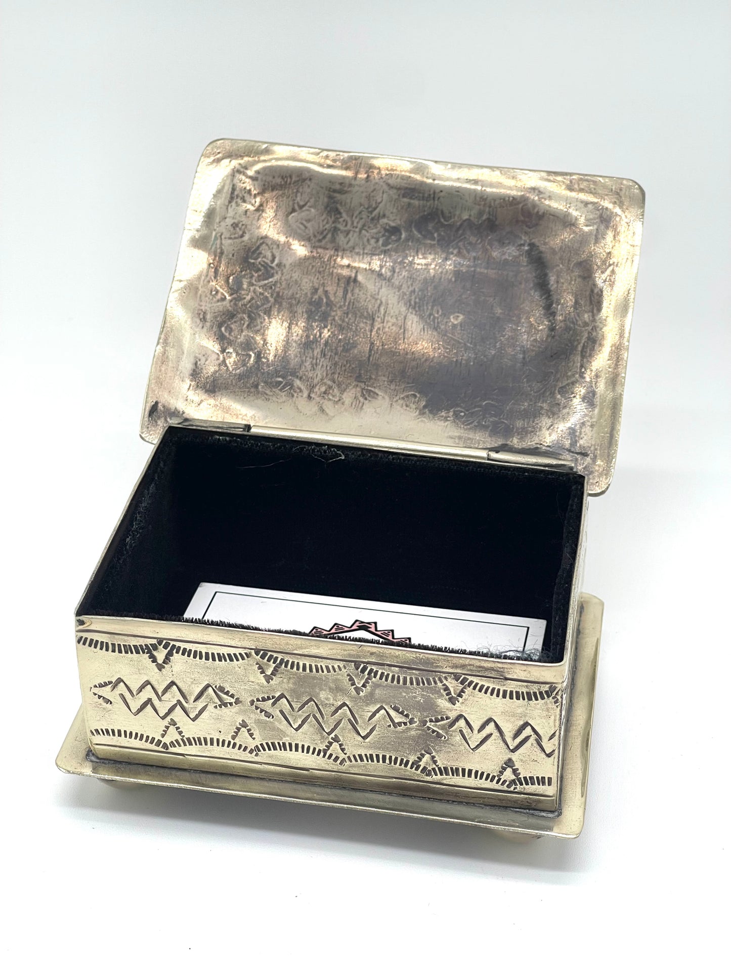 Jewelry Storage | Small Stamped Box W/Turquoise