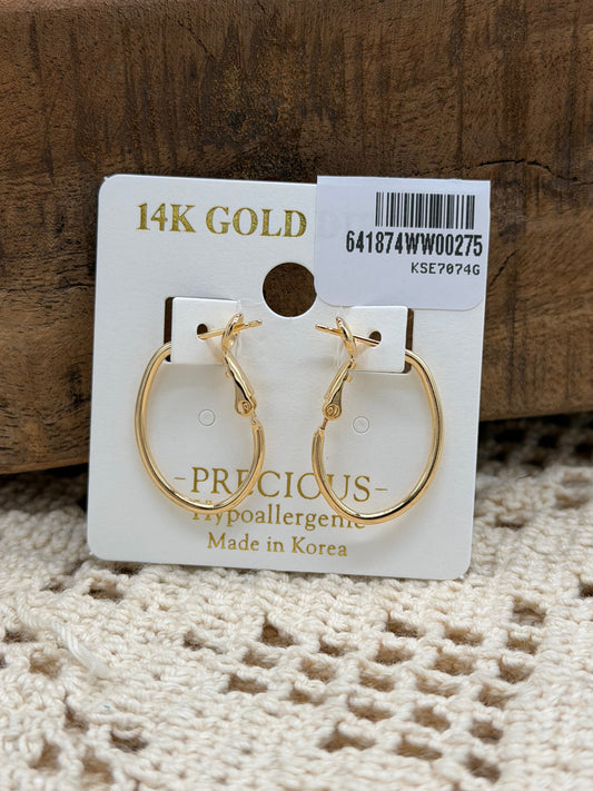Jewelry | Earrings 14K Gold Dipped Hypoallergenic Oval Hoops