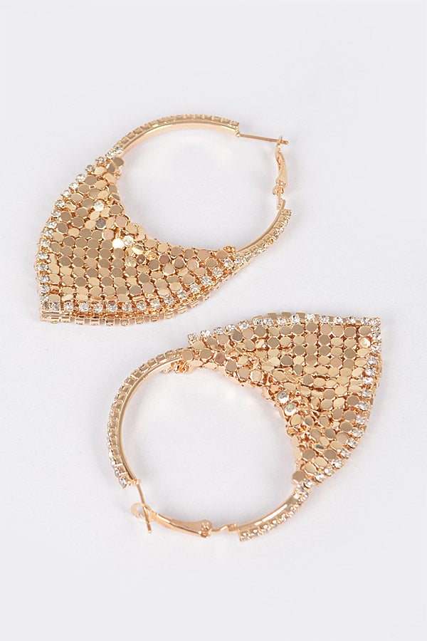 Jewelry | Earrings Gold Linked Metal Hoops