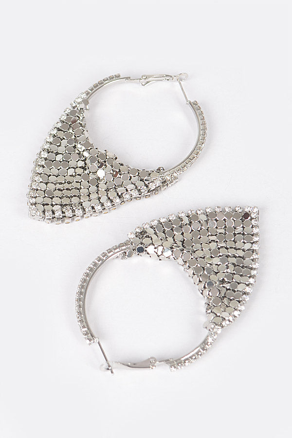Jewelry | Earrings Silver Linked Metal Hoops