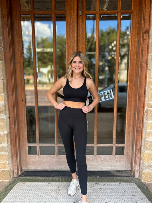 Athleisure | Newport FlexForm Foldover High-Waisted Leggings: Black