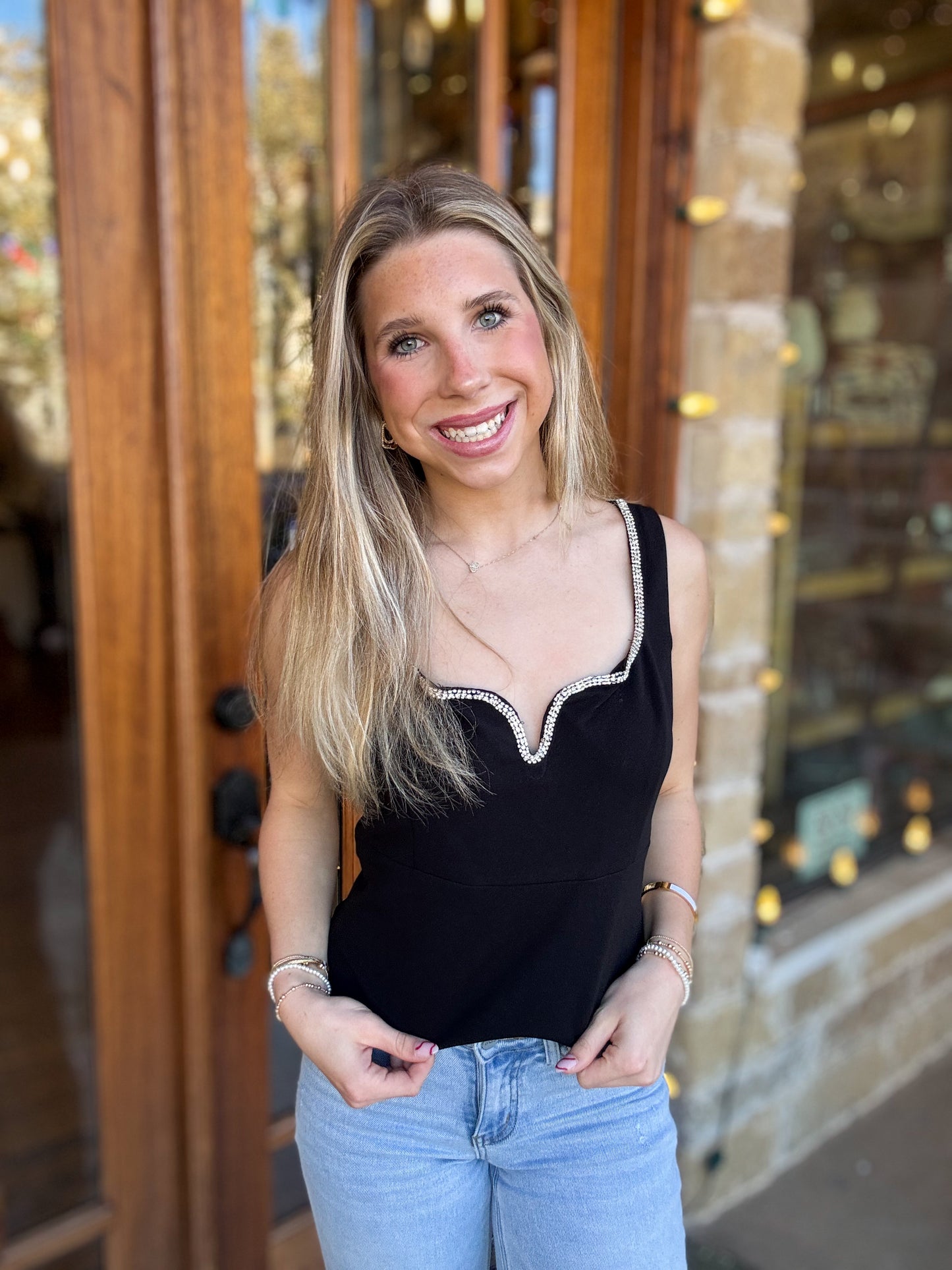 Cami Embellished Trim Sweetheart