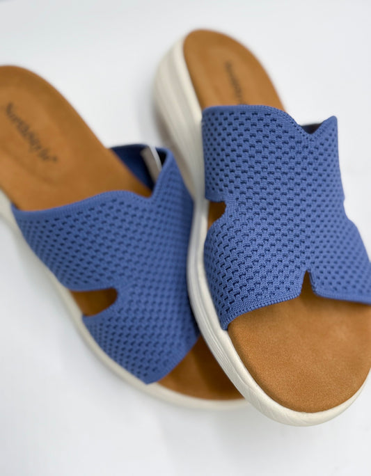 Sandal - Blue Textured Slide