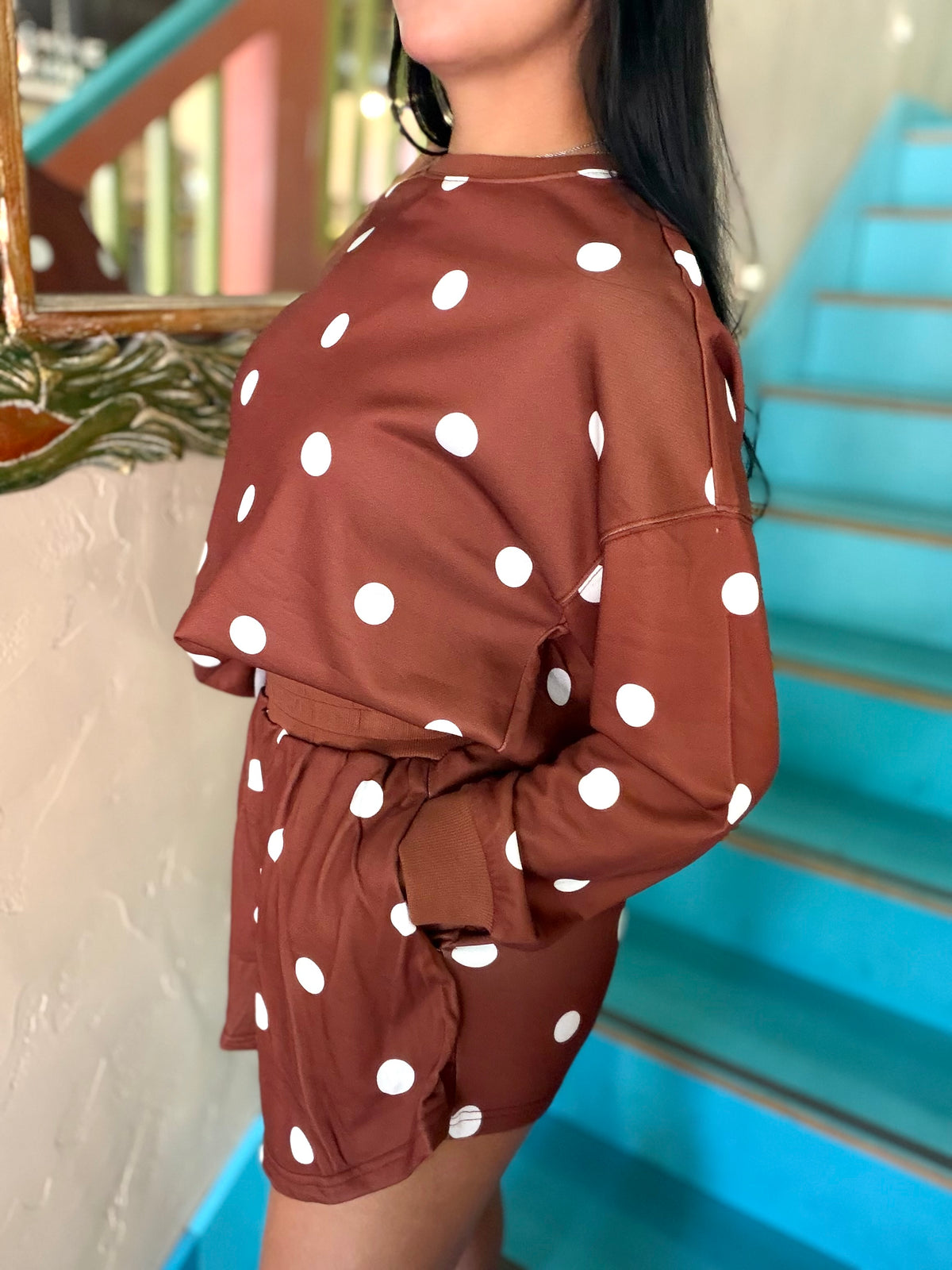 Set - Brown Polka Dot Skort