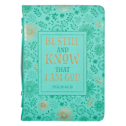 Bible Cover Fashion Turquoise Be Still & Know Psalm 46:10