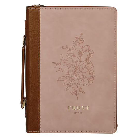 Bible Cover Fashion Pink/Brown Trust Proverbs 3:5