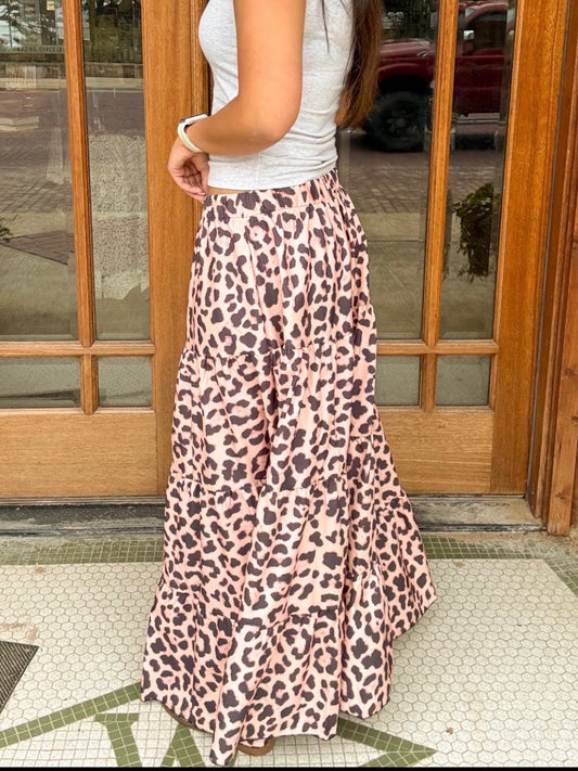 Skirt - Tiered Leopard Maxi