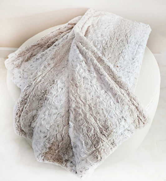 Linens | Tan Snow Leopard 40 X 40 Minky Faux Fur Blanket