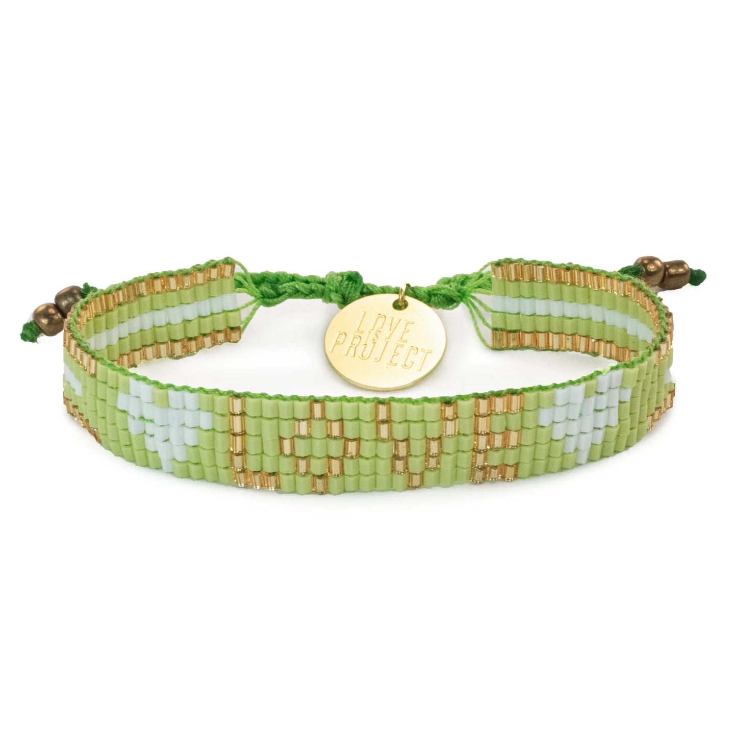 Bracelets | Seed Bead Love w/Hearts Bracelet Lime