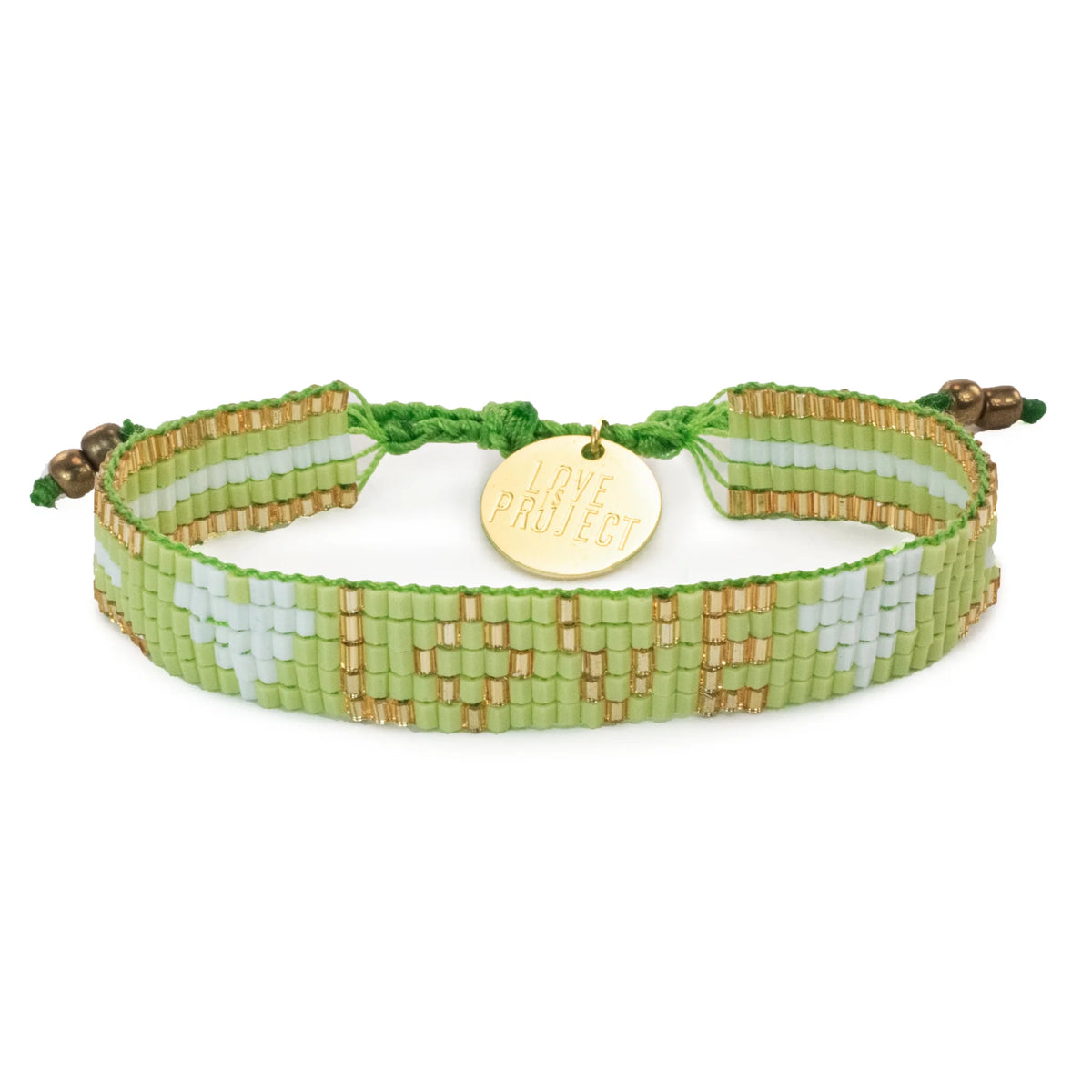 Bracelets | Seed Bead Love w/Hearts Bracelet Lime