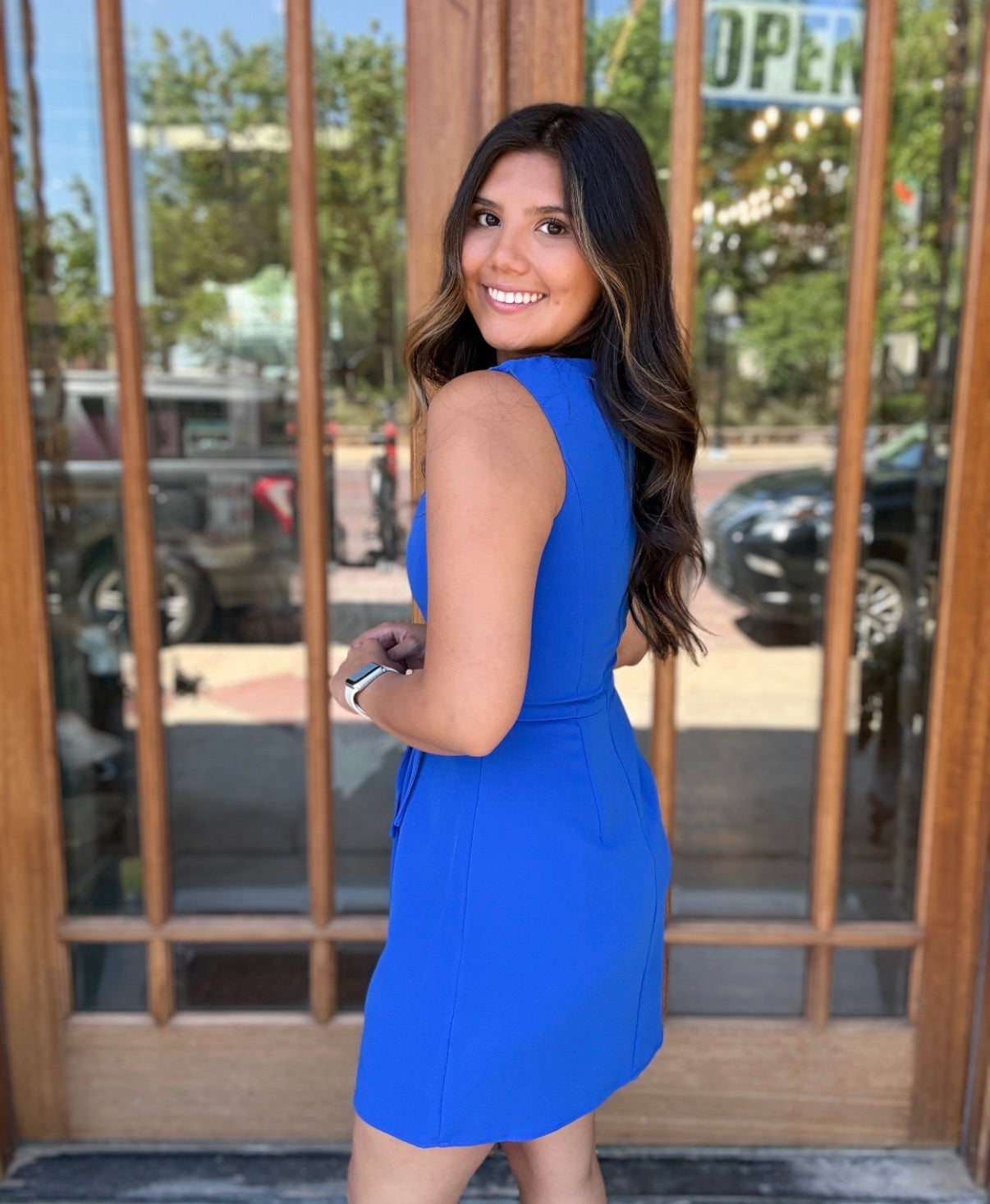 Dress - Blue Side Bow Mini