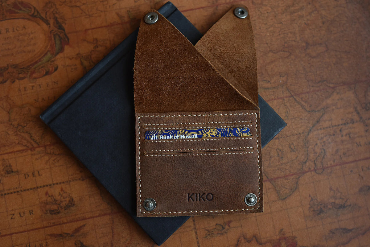 Men&#39;s Gifts | Kiko Leather Brown Wing Fold Card Case