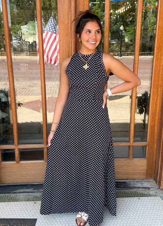 Dress - Midnight Charm Polka Dot