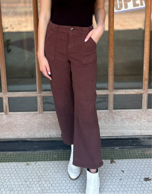 Bottoms | Risen Jeans High Rise Ankle Flare Patch Pocket