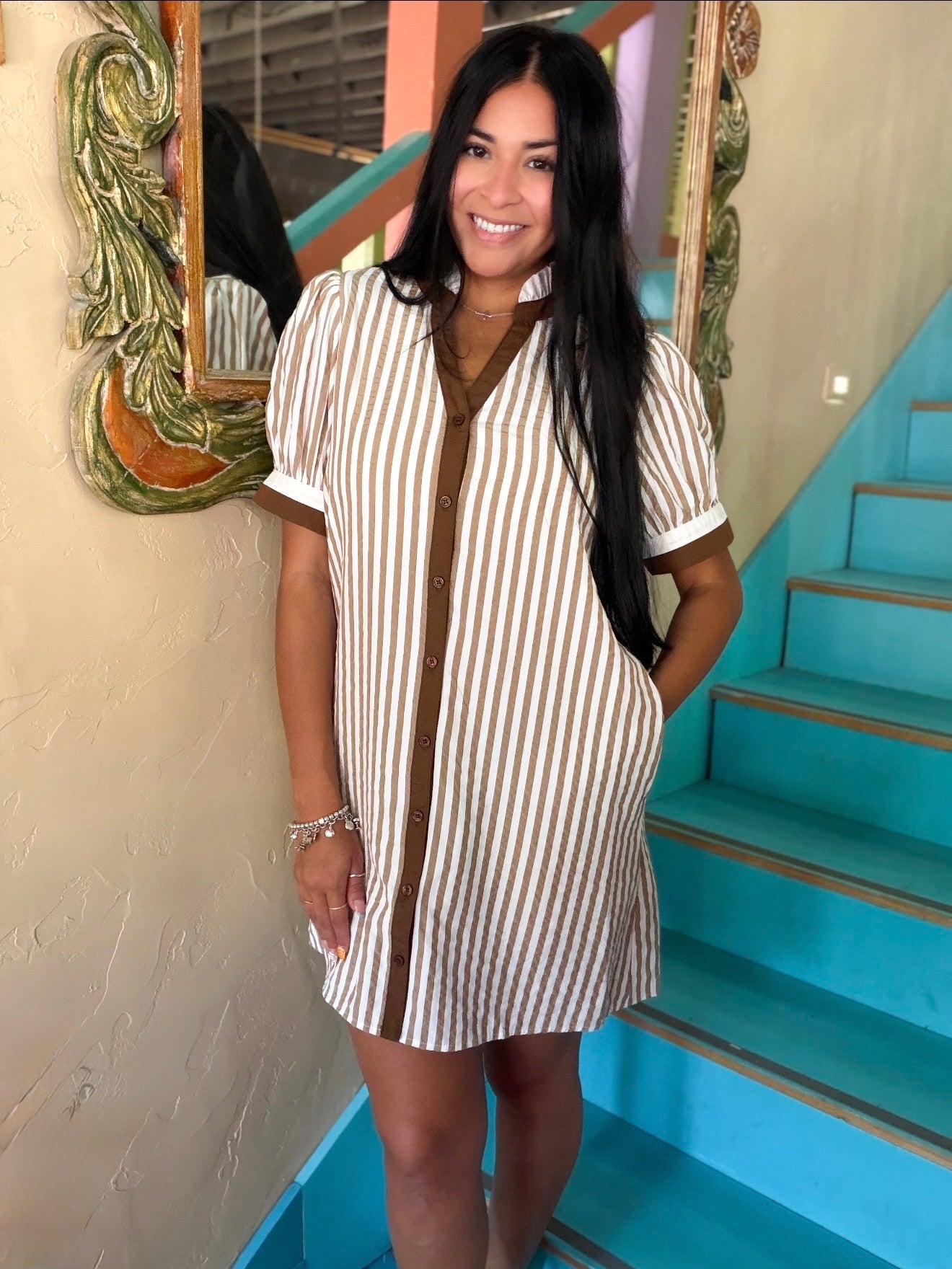 Dress - Jodifl Coffee & Cream Midi