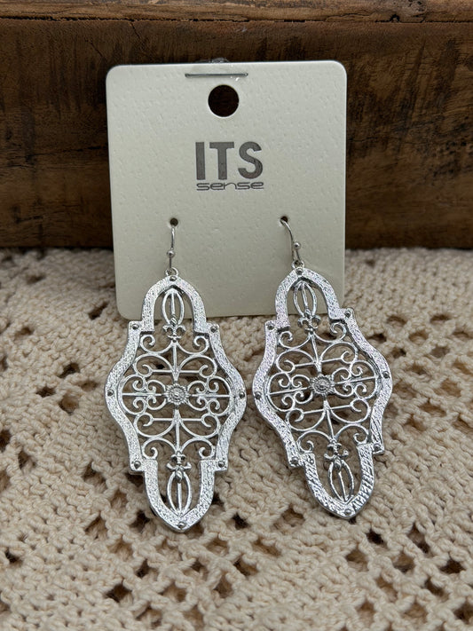Jewelry | Earrings Rhodium Boho Filigree Drop