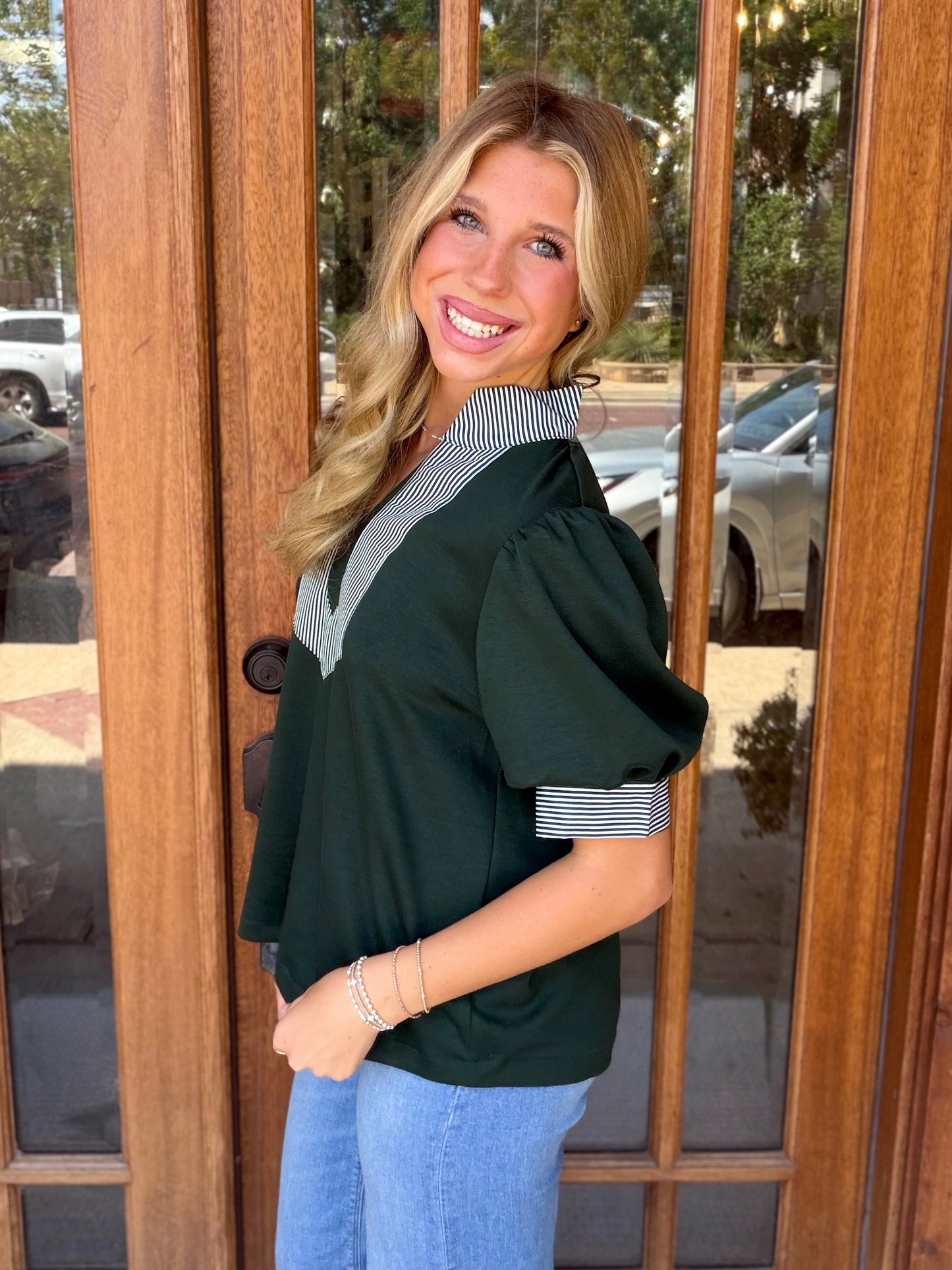 Blouse - Jodifl Evergreen Charm Contrast