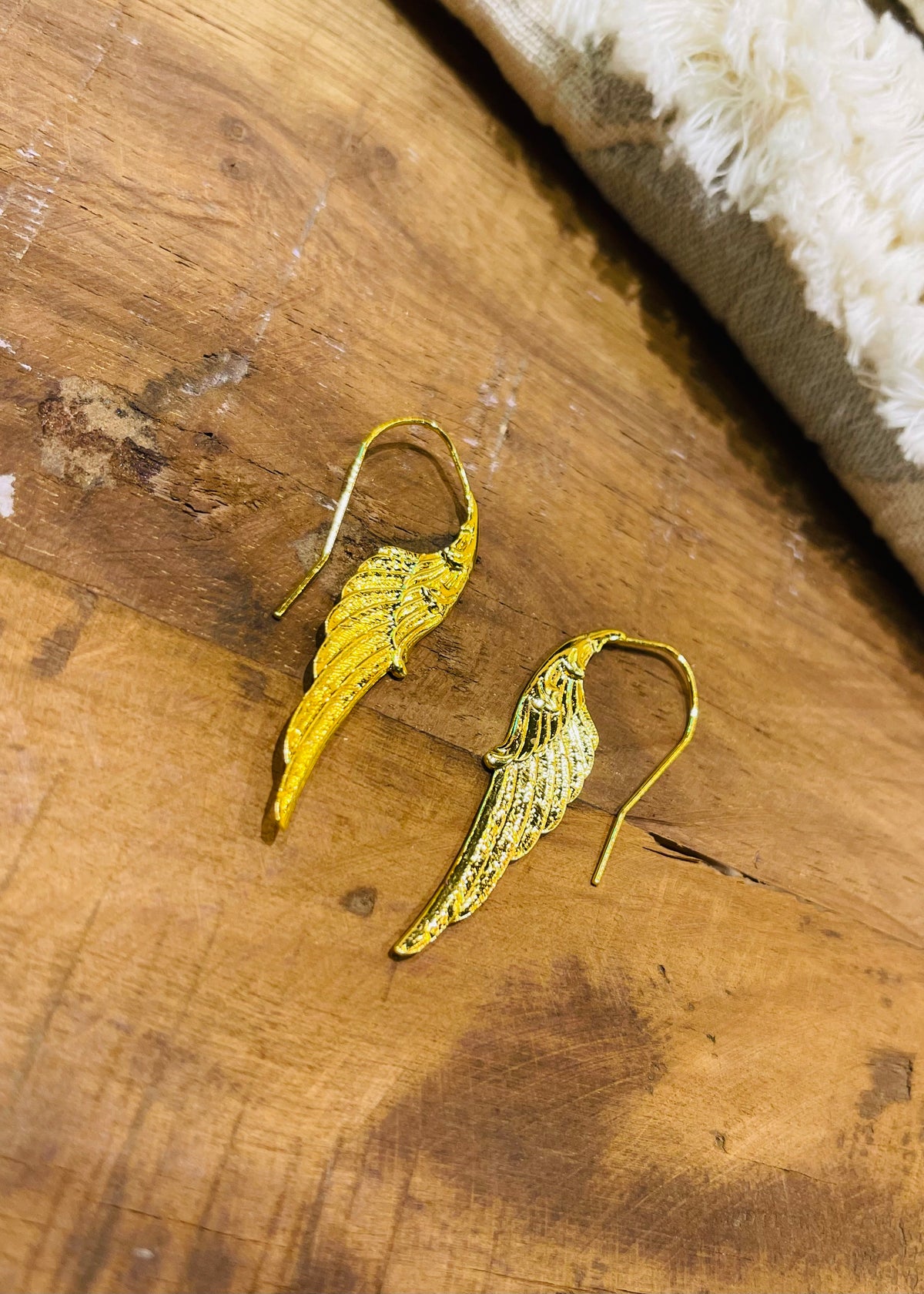 Earrings | Vintage Golden Silver Angle Wings Pendant Earring