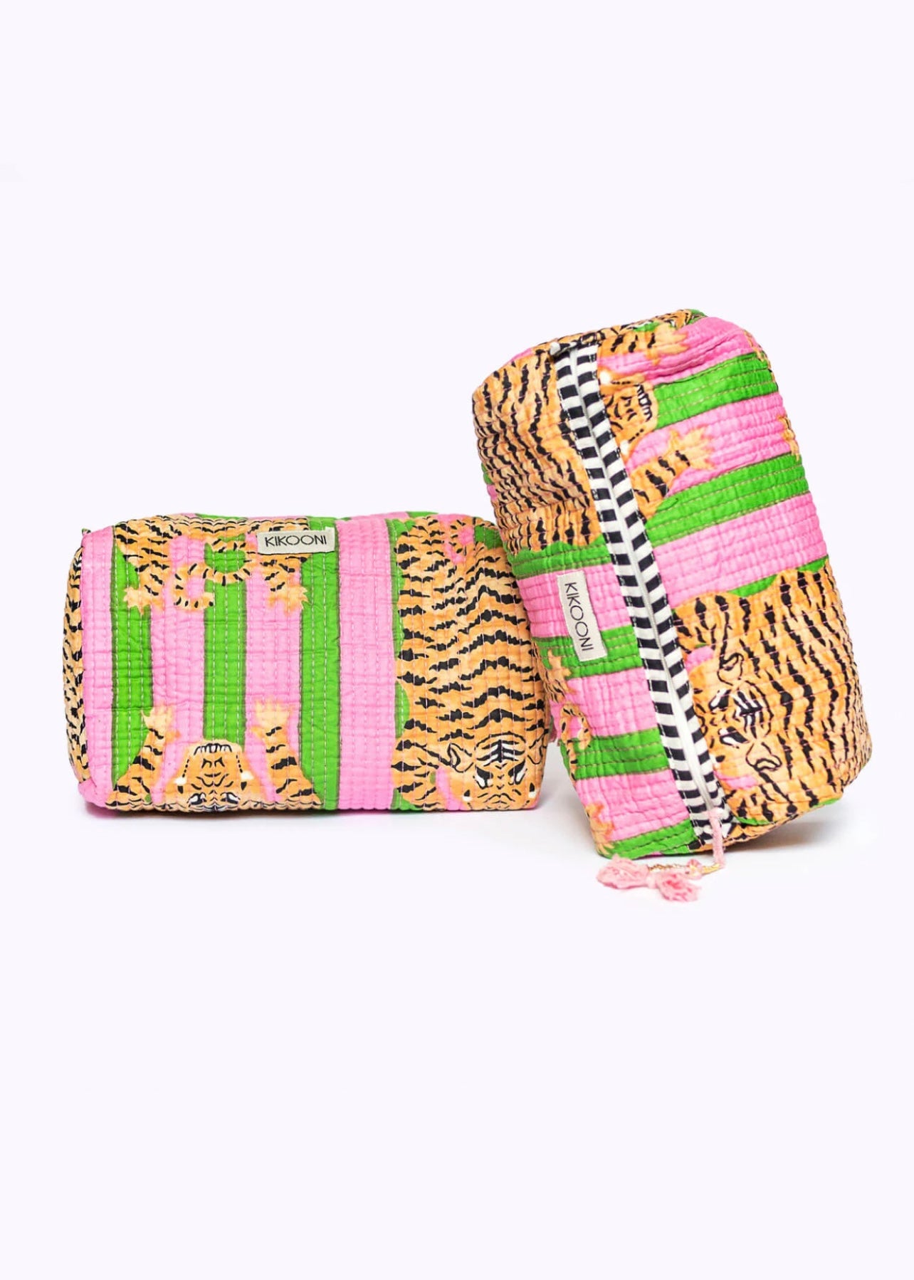 Sunshine Tienda Poppy Tiger Candy Handmade Cotton Cosmetic Bag (Large)
