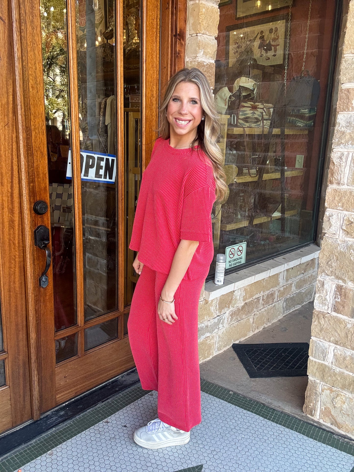 Sets | Ruby Raised Rib Short Sleeve Tee & Pants