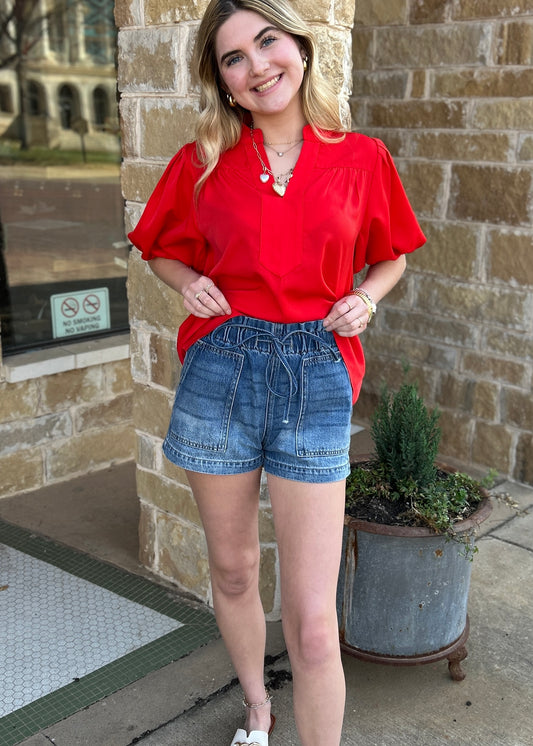 KanCan Maisy Ultra High Paper Bag Shorts