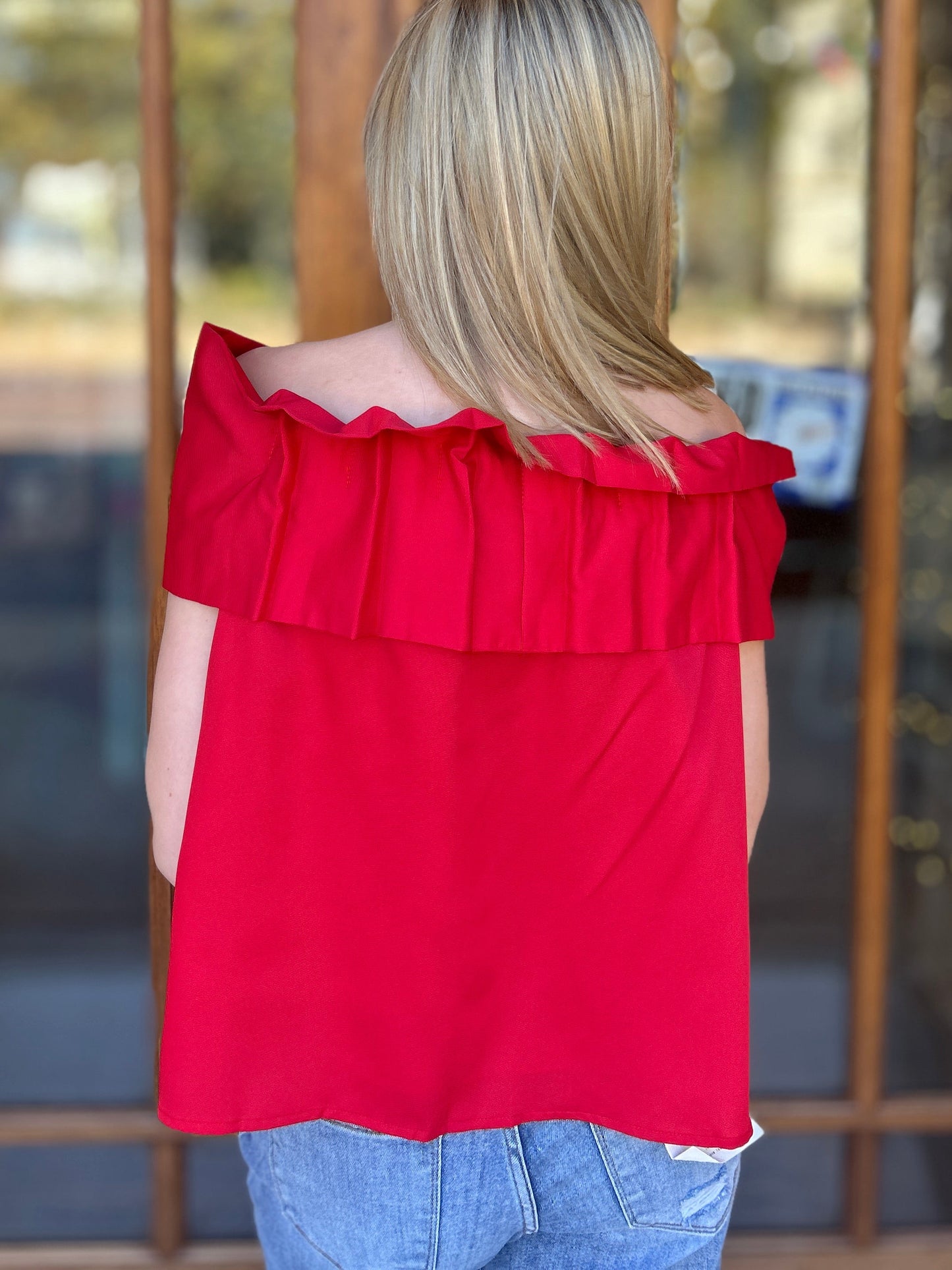 Bow Accented Off The Shoulder Top