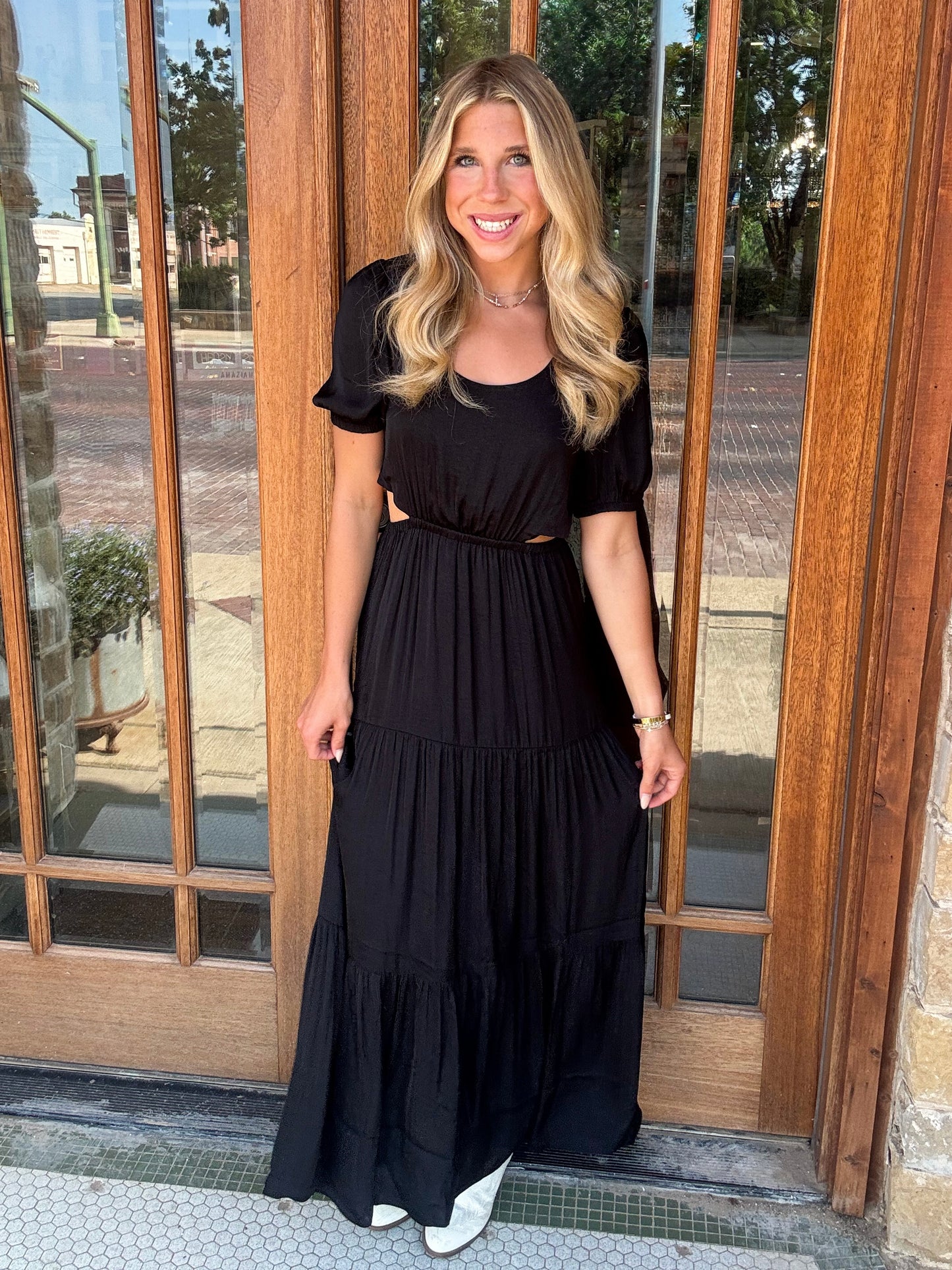Dress - Balloon Sleeve Side Cut