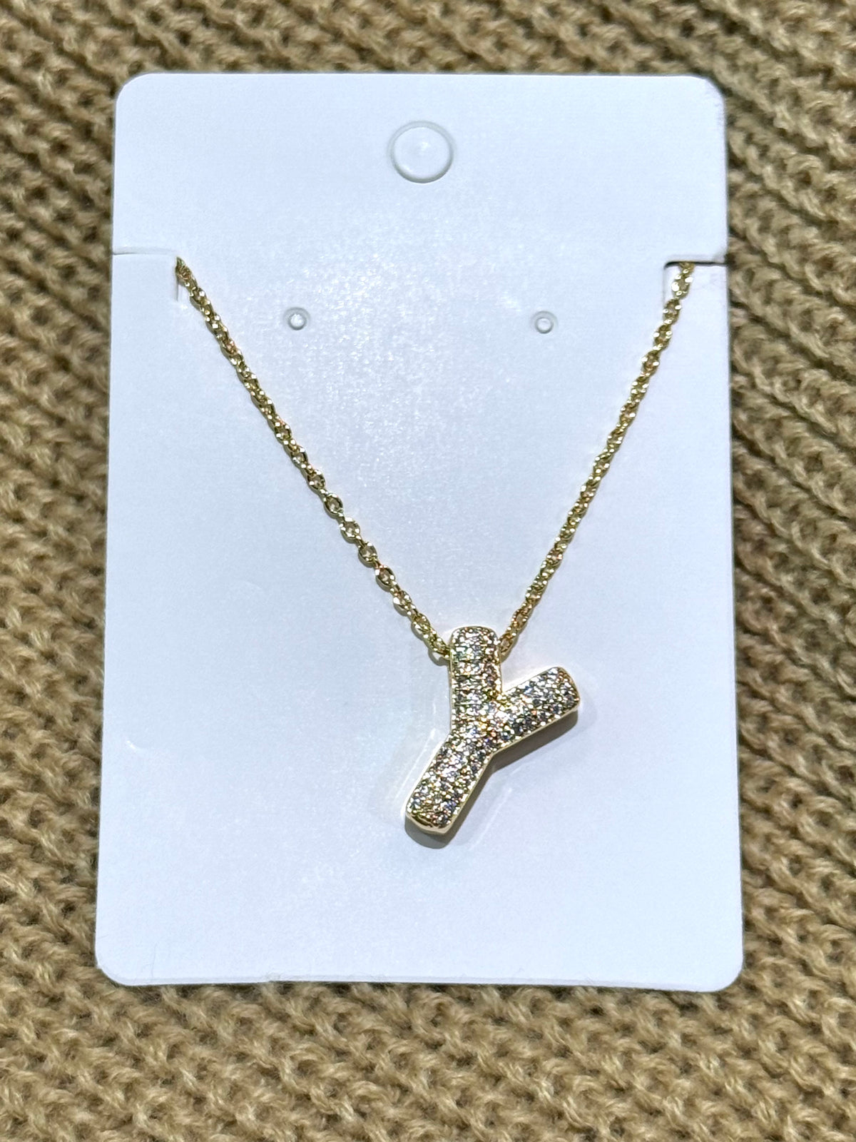 Necklaces | Gold Rhinestone Letter Pendant Necklace