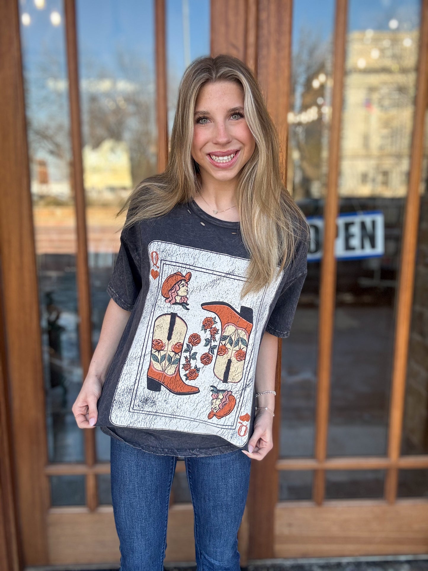 Queen Cowgirl Card Graphic Tee