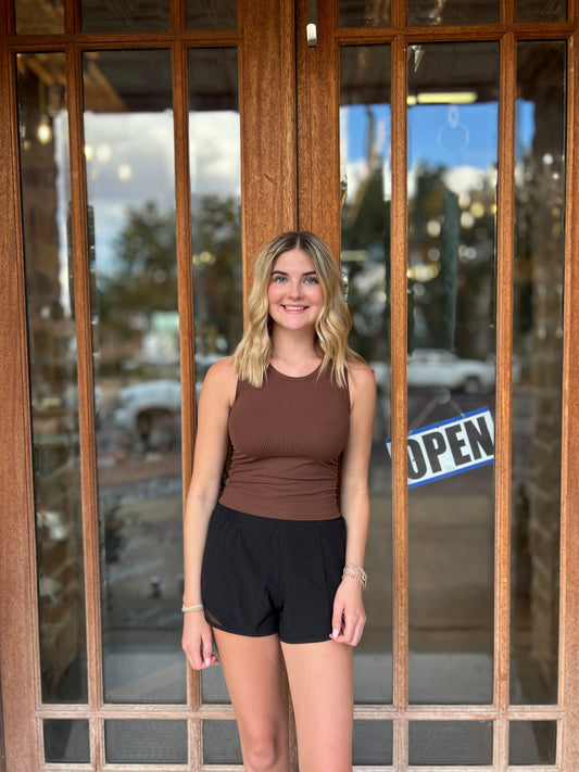 Athleisure | Tank Top Chestnut Callista Everyday Active Ribbed