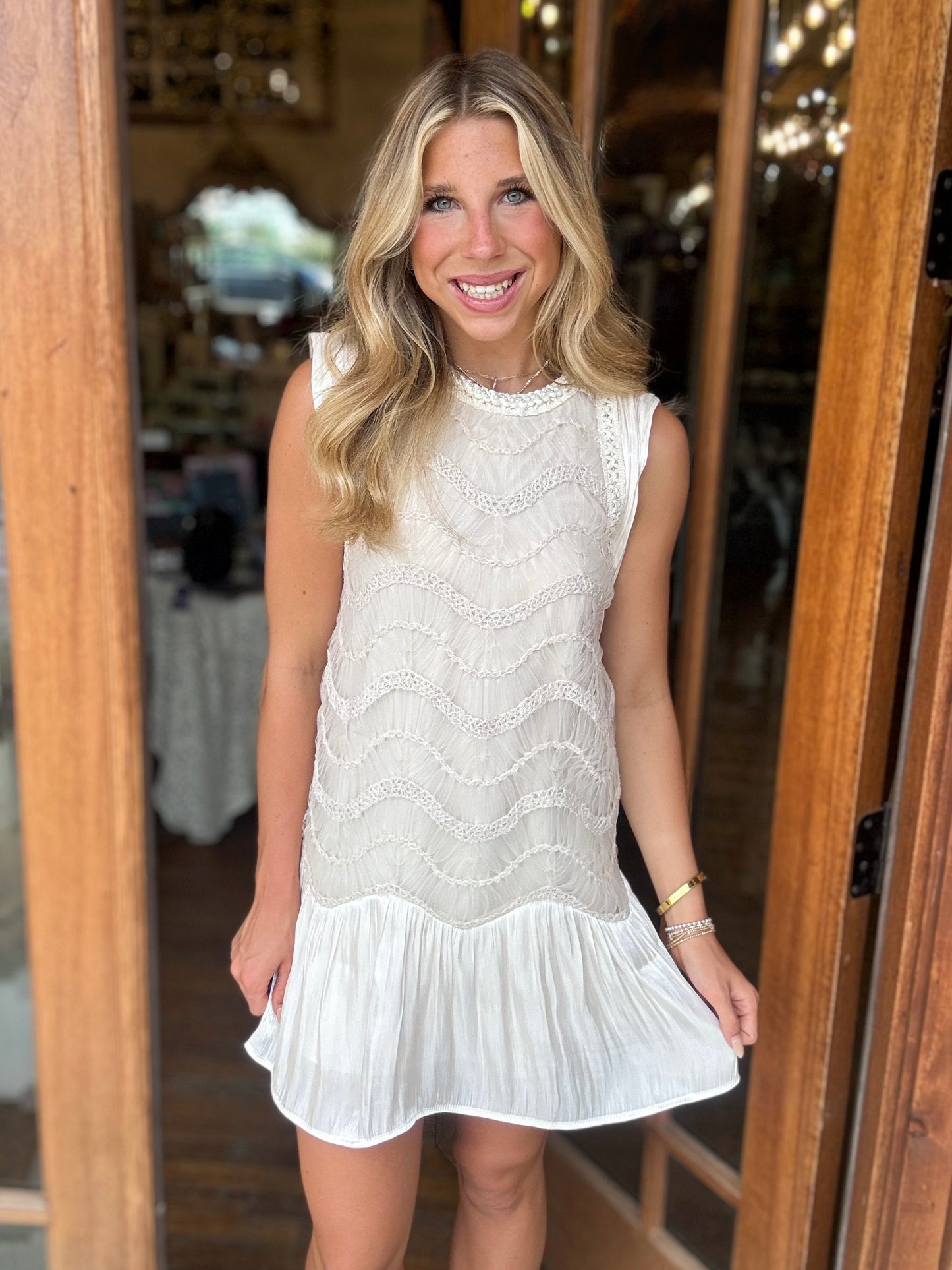 Dress - Mesh Panel Sleeveless Mini