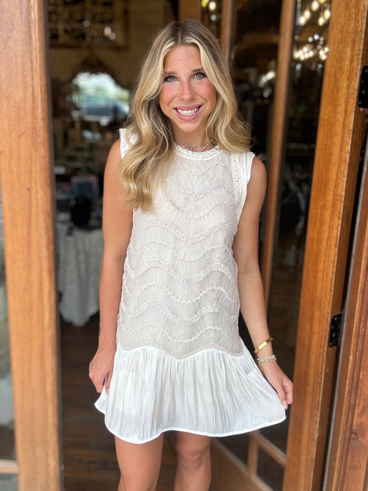 Dress - Mesh Panel Sleeveless Mini