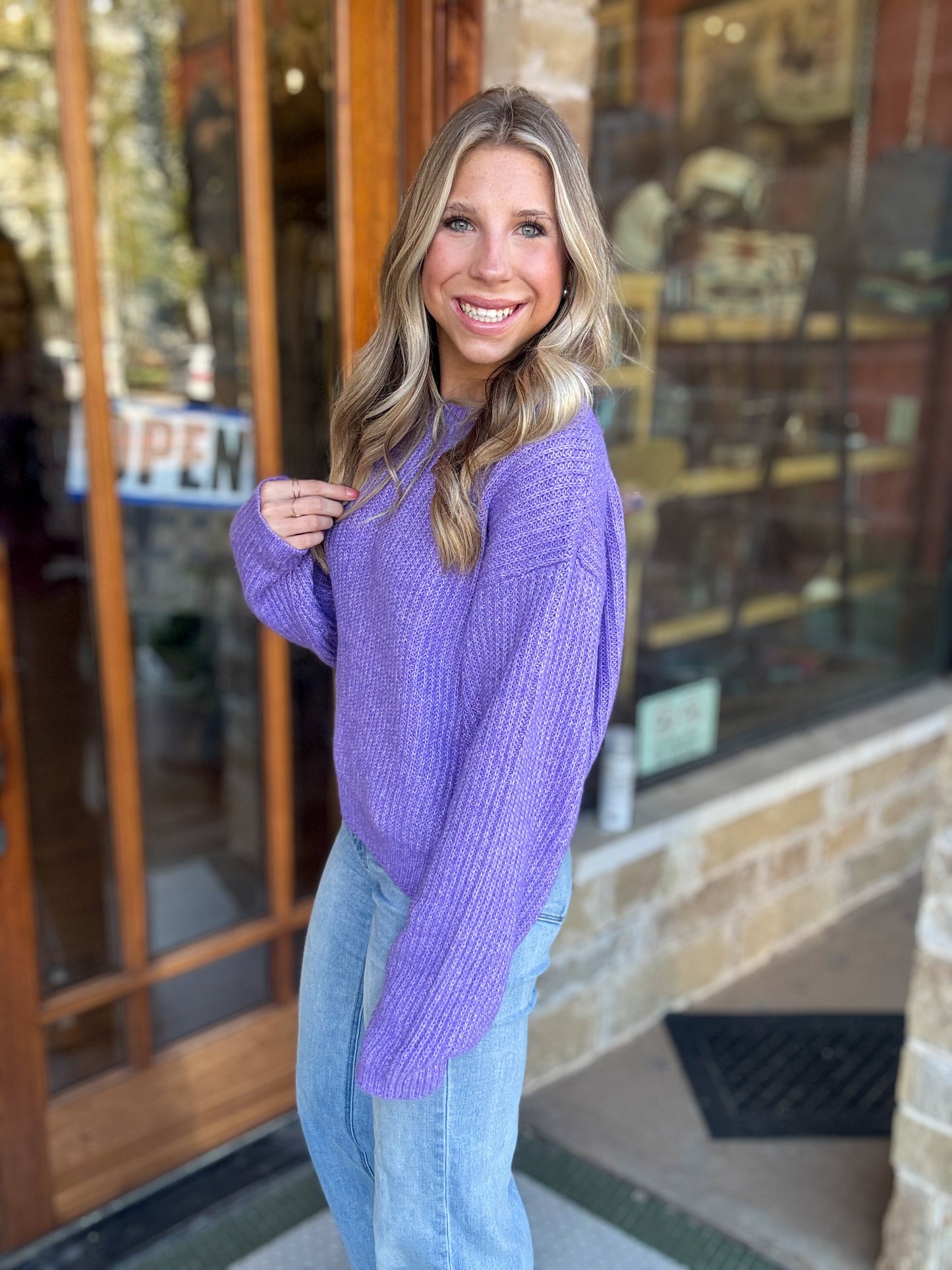 Tops | Sweater Ribbed Crew Neck